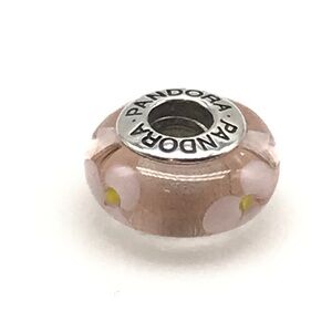 Pandora Light Pink Floral Murano Glass Charm